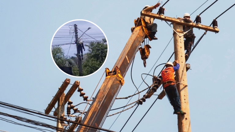 Técnico sufre descarga eléctrica Aparecida